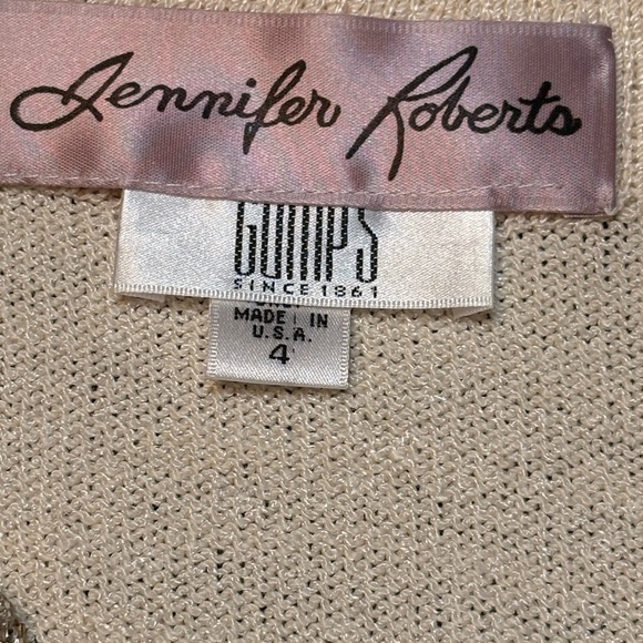 Vintage Chic Cream Cardigan with Gold Jewel Detailing made in USA size 4 - Picture 4 of 13